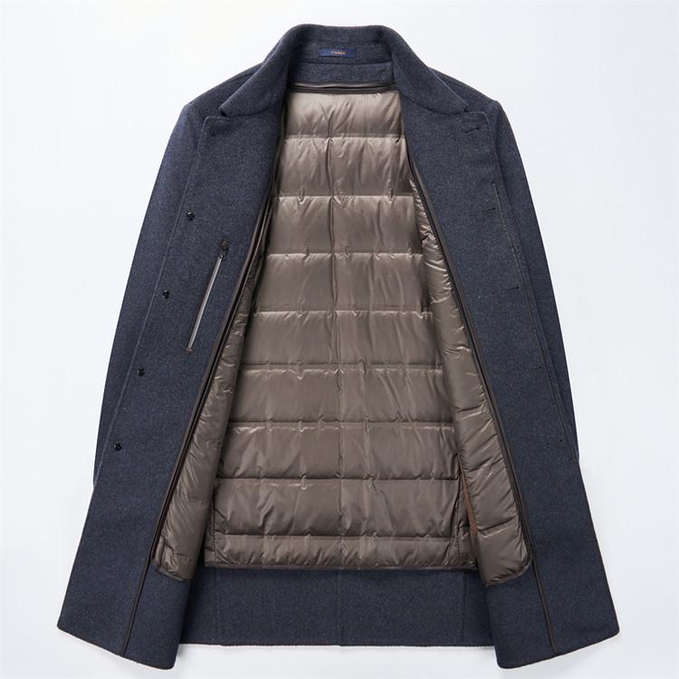 2025 Men's Autumn/Winter Wool Coat with Detachable Down Liner