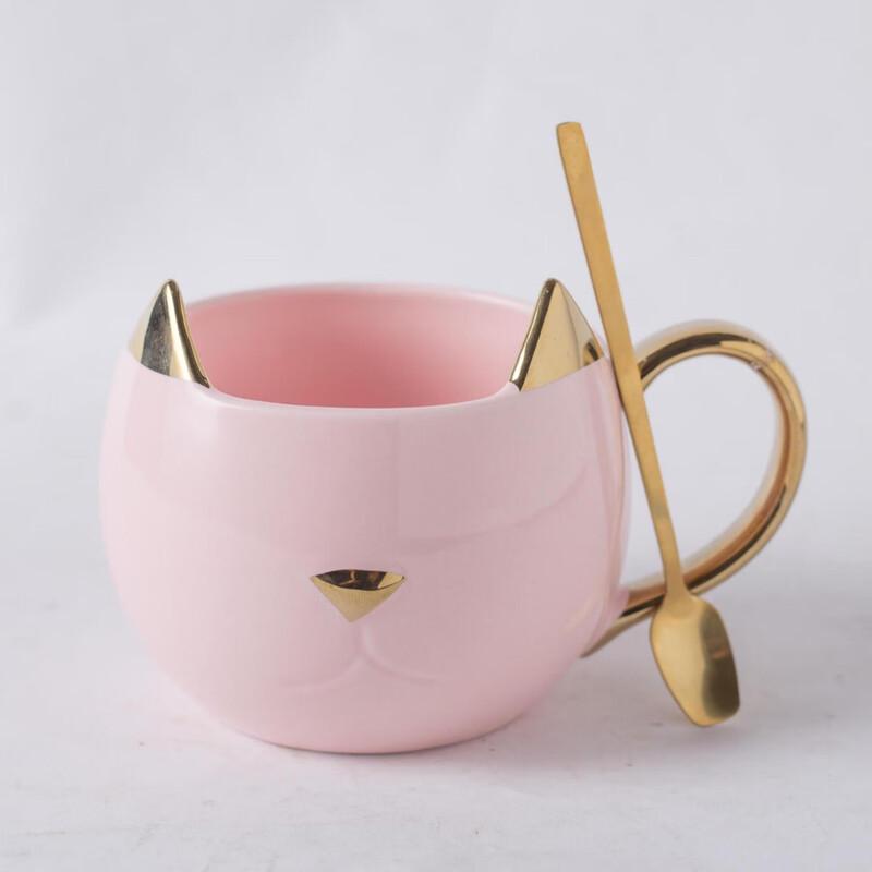 Süßes Katzen-Keramik-Tassenset mit Löffel