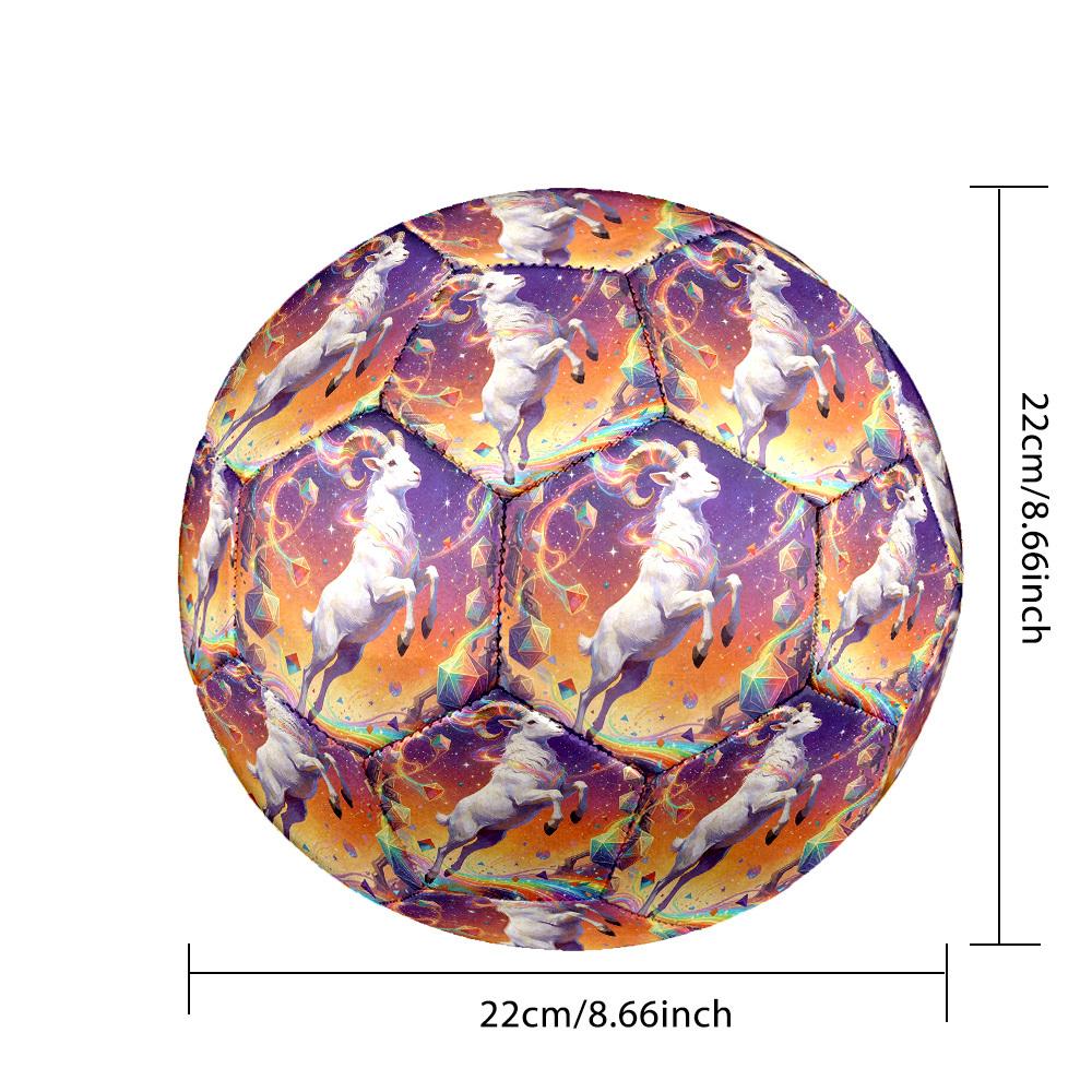 1pc Celestial Goat Journey Theme Soccer Ball Football, Size 5, Lightweight PVC, Durable Outdoor Training Soccer Ball, Gift M61465