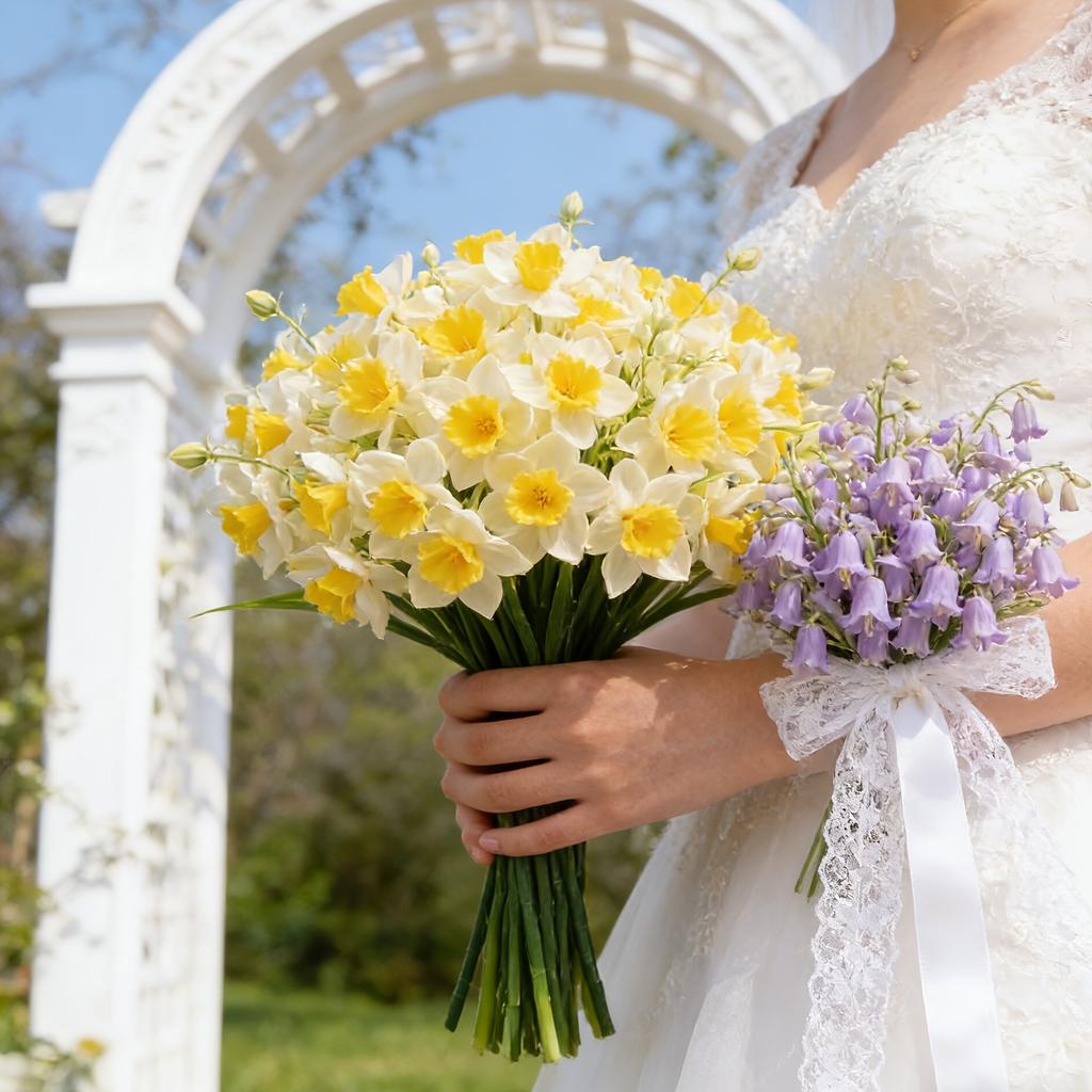3/9pcs Narcissus Artificial Flowers Fake Bouquet Tabletop Ornaments Realistic Plastic Daffodil for Home Office Indoor Decor Gift