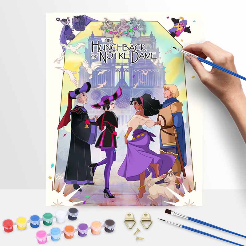 Disney The Hunchback of Notre Dame Oil Paint By Numbers Hand Painting Kit. Home Decor Gift 20x30cm