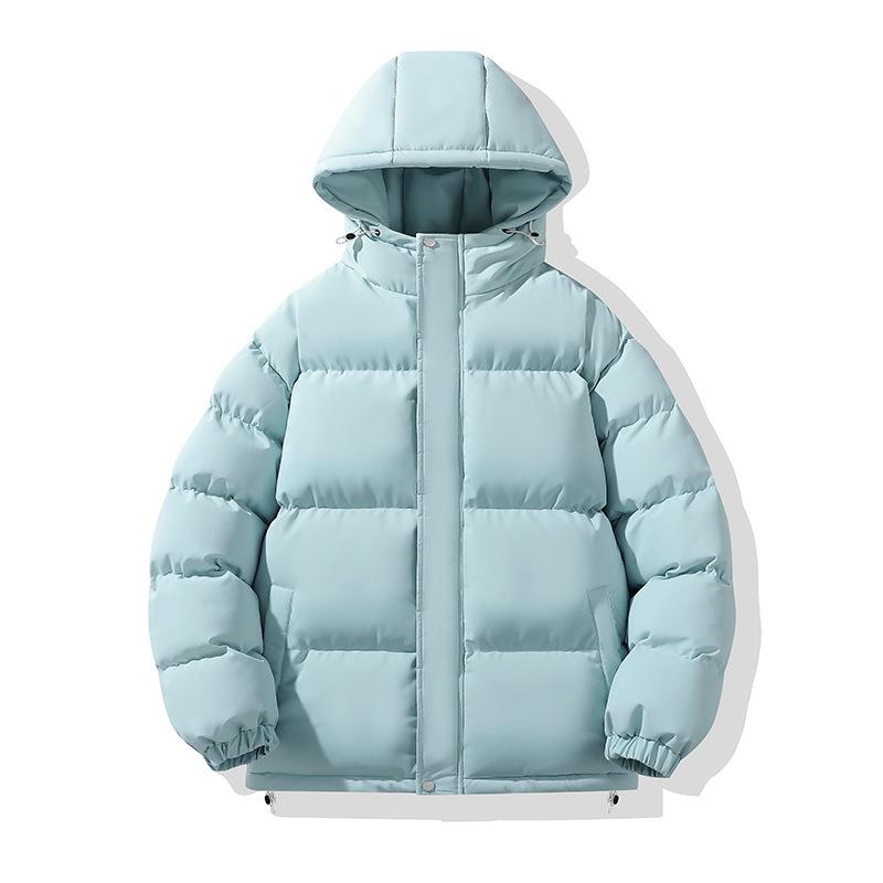 Winter Cotton Clothes Men and Couples with the Same Hooded Bag Casual Solid Color Thickened Warm Trendy Brand Loose Fashion Cotton-padded Clothes