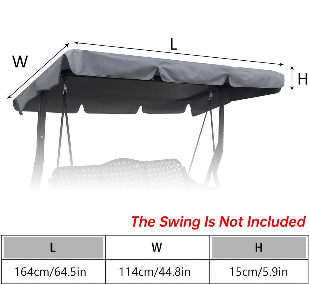 Universal Replacement Canopy for 2/3-Seater Garden Swing Chair Waterproof & UV-Resistant Cover Awning for Patio Porch Backyard