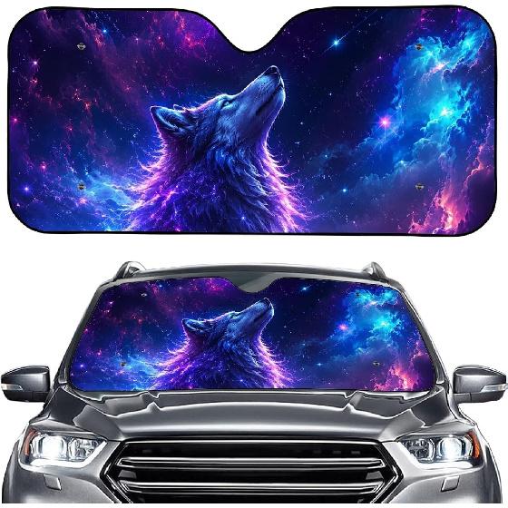Talayituse Funny Family Dogs Print Windshield Sunshade for Car SUV Truck Foldable Uv Ray Reflector Front Window Sun Shade Visor Shield Cover