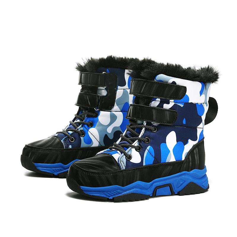 Winter Children's Plus Size Anti Slip Wear-resistant and Plush Warm Outdoor High Top Cotton Shoes Snow Boots