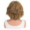 Women Short Fluffy Blond Wig Synthetic Wavy Wigs Stylish Golden Brown Hair with Bangs for Daily Party Cosplay Heat Resistant Fibre