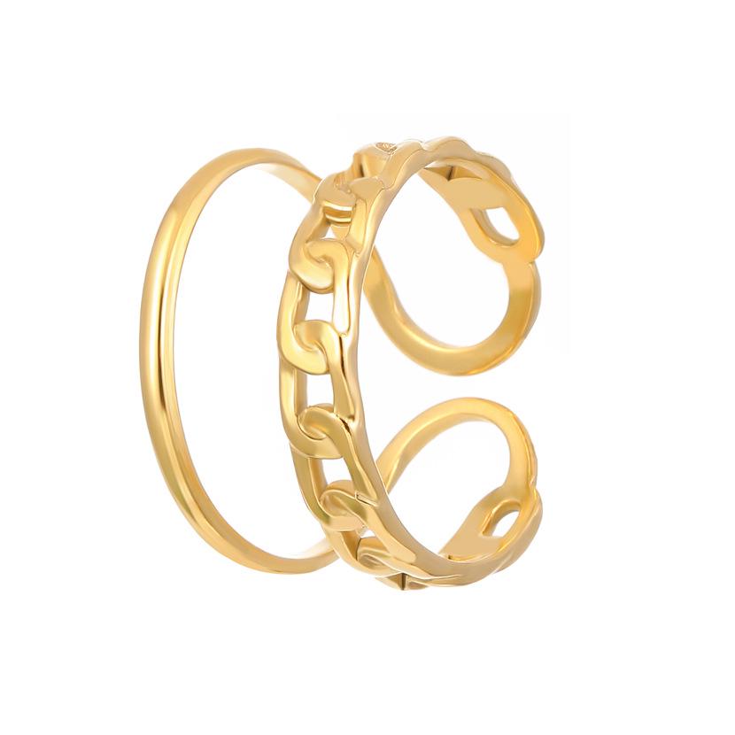 High-End Edelstahl Blumen- & Seestern Offener Ring für Damen