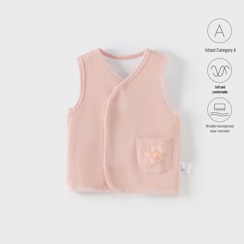 

Unisex Baby Vest - Spring & Autumn Outerwear, Toddler Outdoor Wear, Lightweight Top 80 cm рожевий