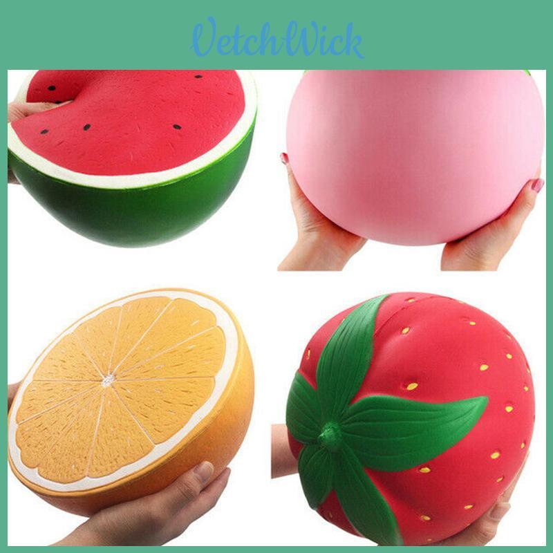 Jumbo Super Gigante Macio Squishy Melancia Laranja Morango Pêssego Slow Rising Brinquedo de Apertar