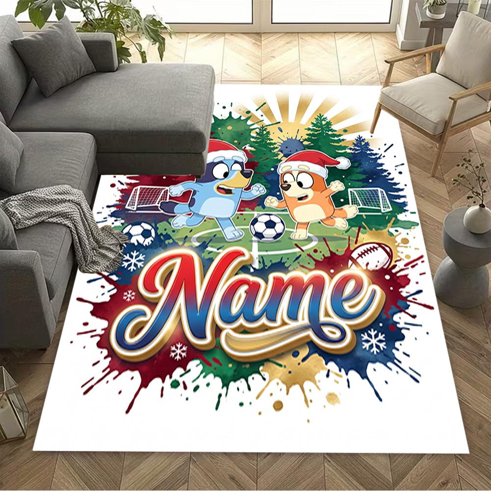 Colorful Animal Friends Customize Your Name Area Rug Design for Entryway Playrooms Kitchen Living Rooms Anti-slip Rug Office home decor