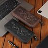 Crazy Horse Leather National Trend Long Wallet Men's Large-capacity Zipper Clutch Authentic Retro Style Card Bag