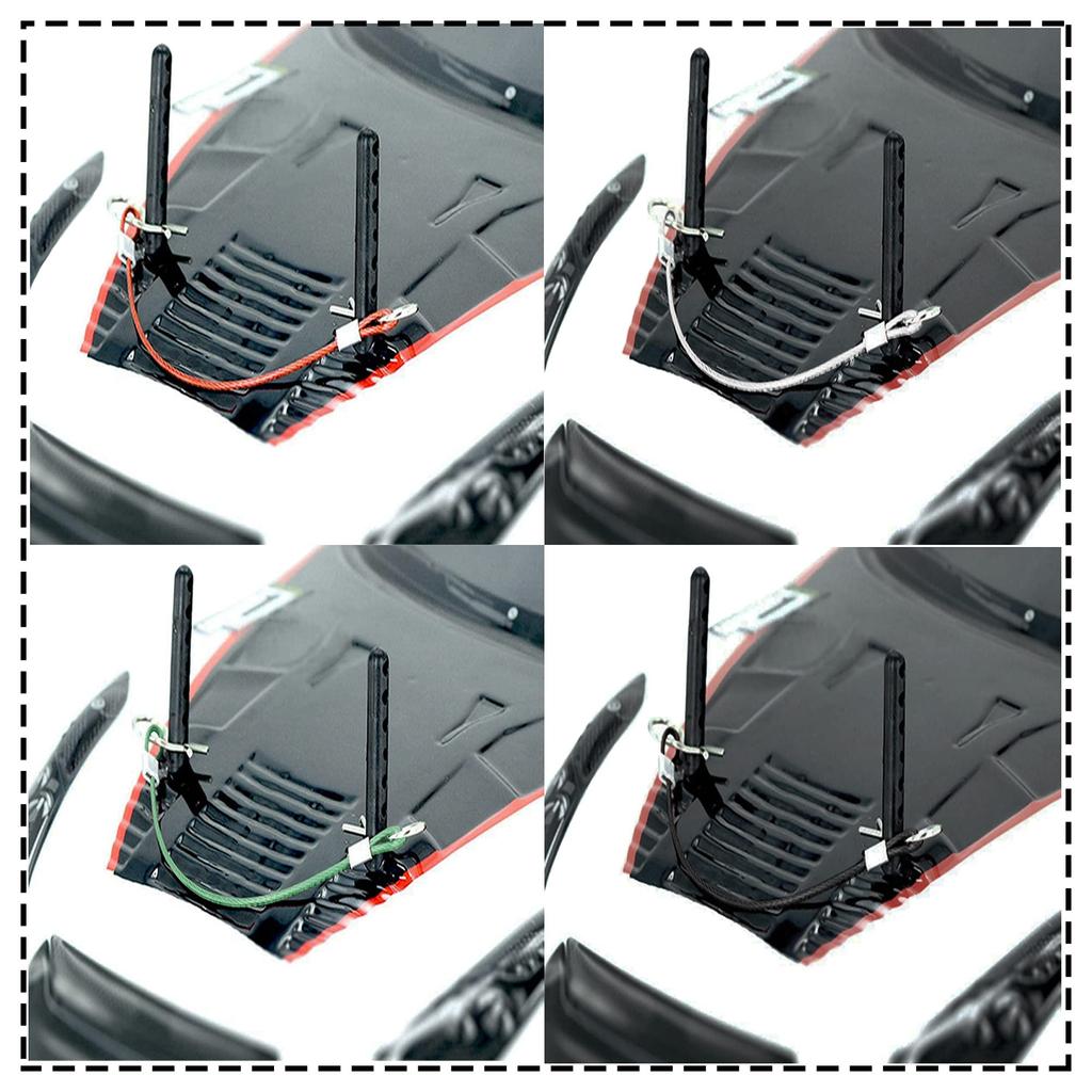 Metal Clip R Pin Rod with Steel Cord for RC Body Compatible with and Scale Traxxas HSP Arrma Axial Redcat RC and Crawlers 8-Piece Anti-Lost Housing,