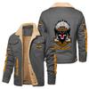 Hot Sale Eagle Skull Ha Lei Locomotive Autumn and Winter Fleece European Size Cotton Jacket Sports Jacket Men's Jacket