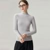 Pure Cashmere Ribbed Half-High Collar Knit Top