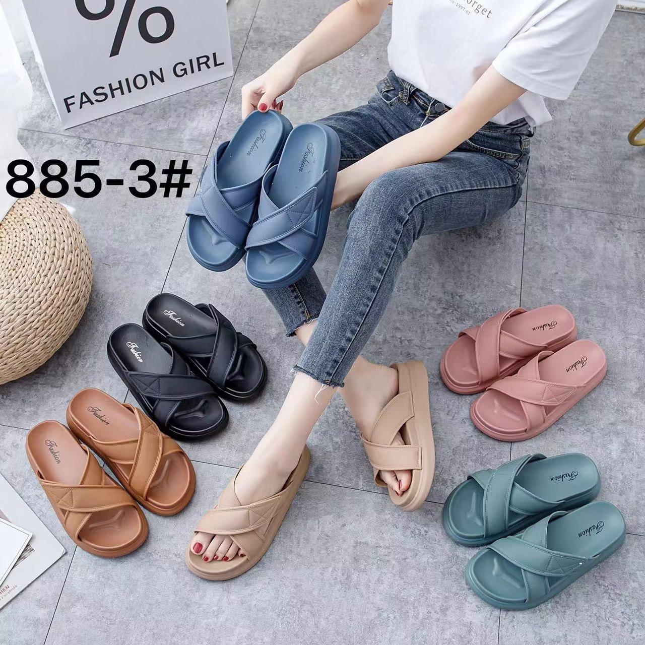 

Тапочки с толстой подошвой, классные, женская летняя одежда 2025 года, новые домашние тапочки для дома, однотонные пляжные тапочки с одним словом 40