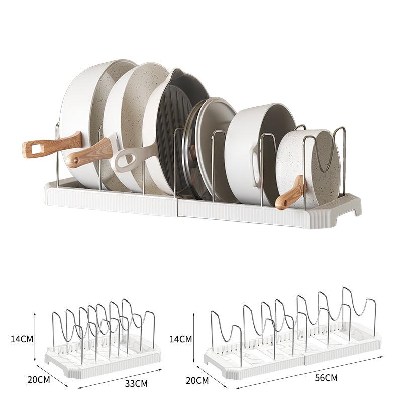 1pc Kitchen Retractable Storage Rack Multi-functional Cabinet Bowl Shelf Kitchen Pot Cookware Draining Rack Kitchen Organizer