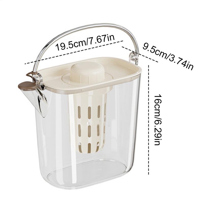 Water Pitcher For Fridge Cold Drinking Beverage Jar Pitcher PET Water Mix Drinks Jug Lemonade Pitching Kettle With Handle For