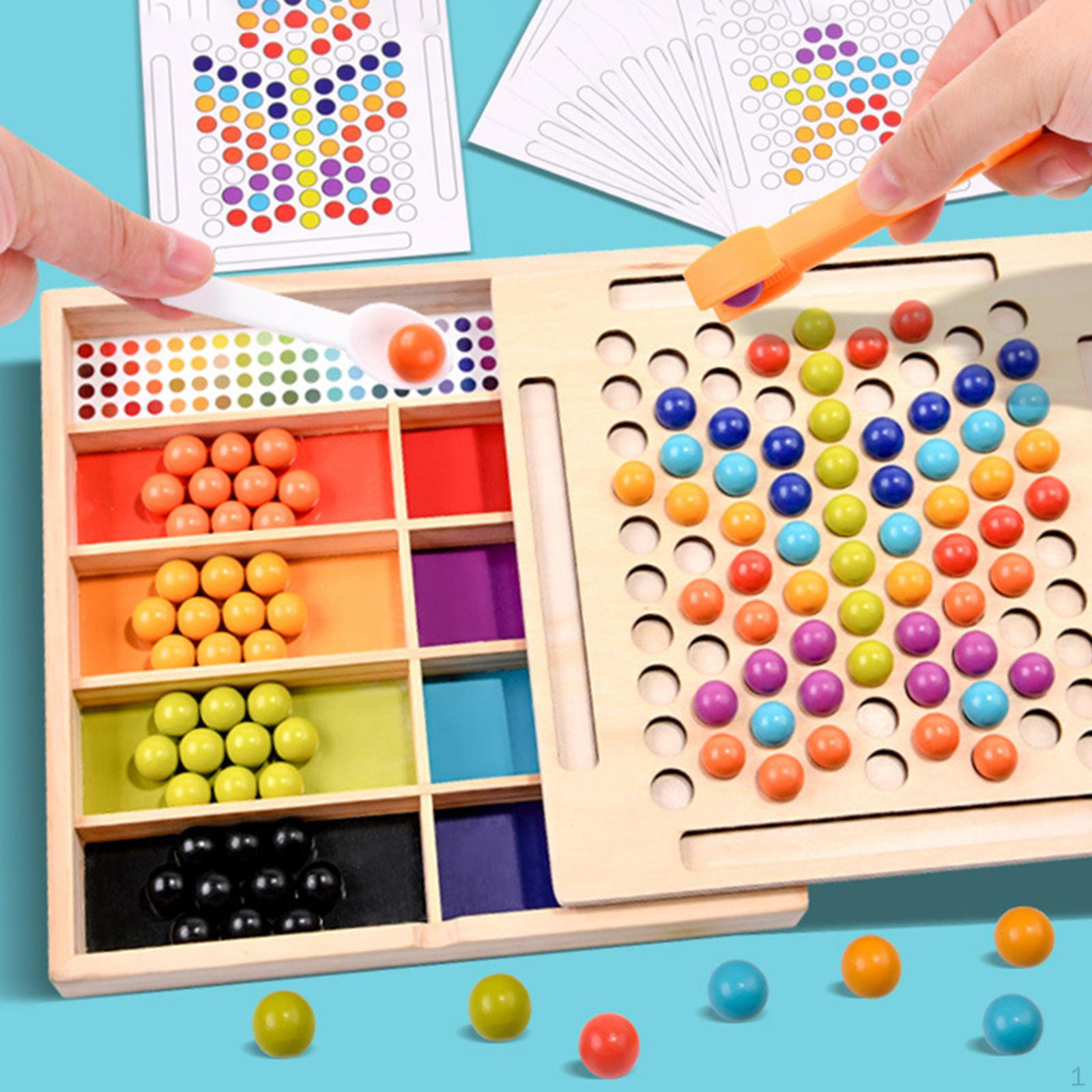 

Игра с бусинами, развивающая игрушка для раннего обучения дошкольников 3, 4, 5 лет, домашнее обучение Bead