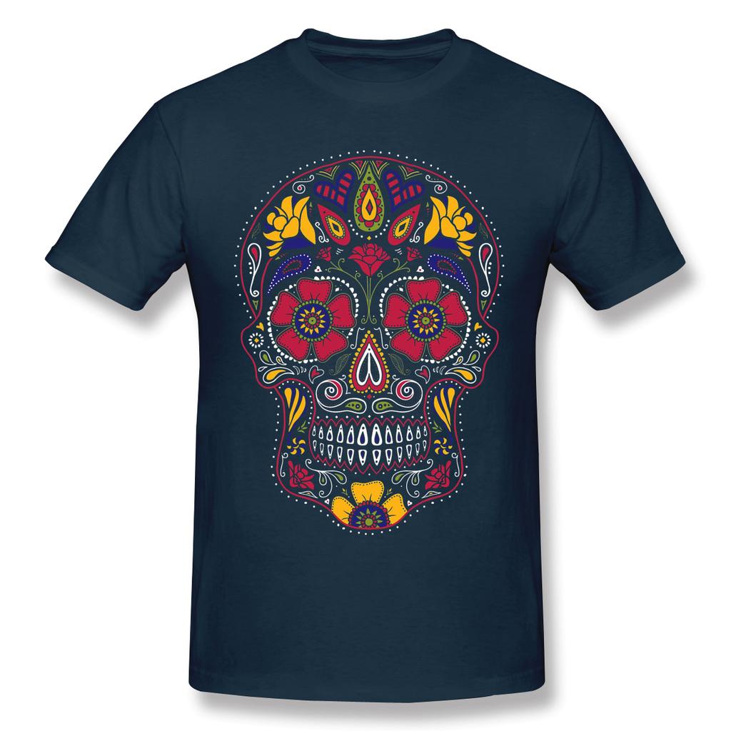 Day Of The Dead Sugar SkullAnime Clothes Design Halloween Trick-or-treating Cotton Unisex T-Shirt