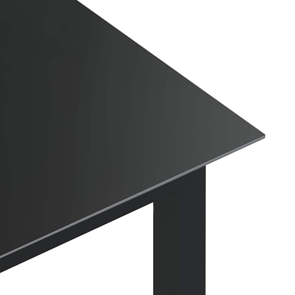 vidaXL Gartentisch Schwarz 150x90x74 cm Aluminium und Glas