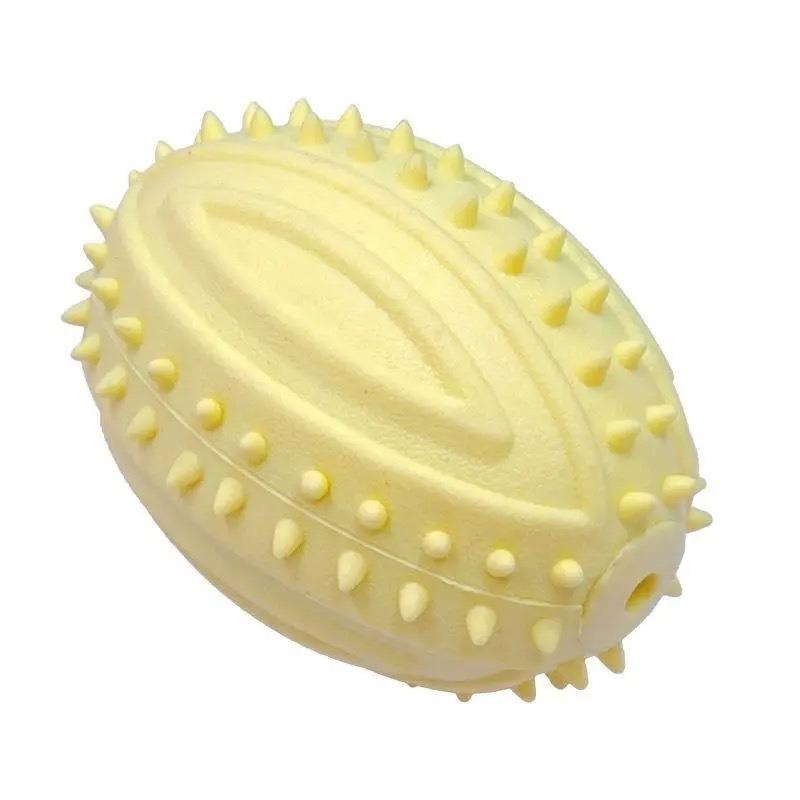 Tpr Squeaky Rugby Dog Toy Teeth Cleaning Molar Chew Toy For Pet Dogs