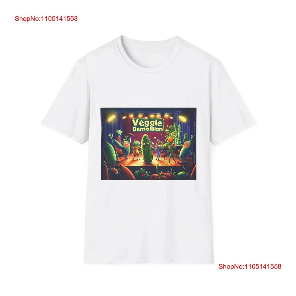 Veggie Demolition T Shirt Funny Casual Wear Party Unique Vintage Breathable Graphic Unisex Slightly Stylish Homme