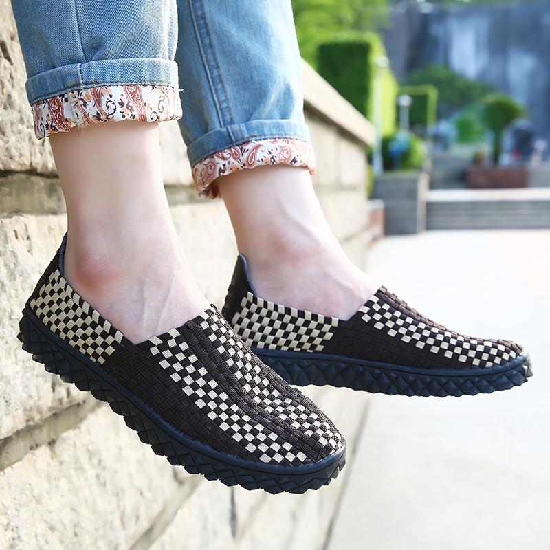 Summer Men Braid Beach Shoes Women Casual Weave Slip On Outdoor Flats Tennis Sneakers for Couples