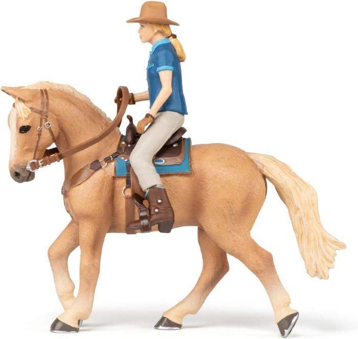 Papo - Figurine Cheval western et sa cavalière