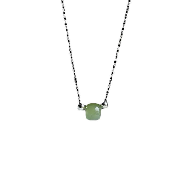 2022 Women's Green Hetian Jade Clavicle Chain - Light Luxury, Versatile Necklace