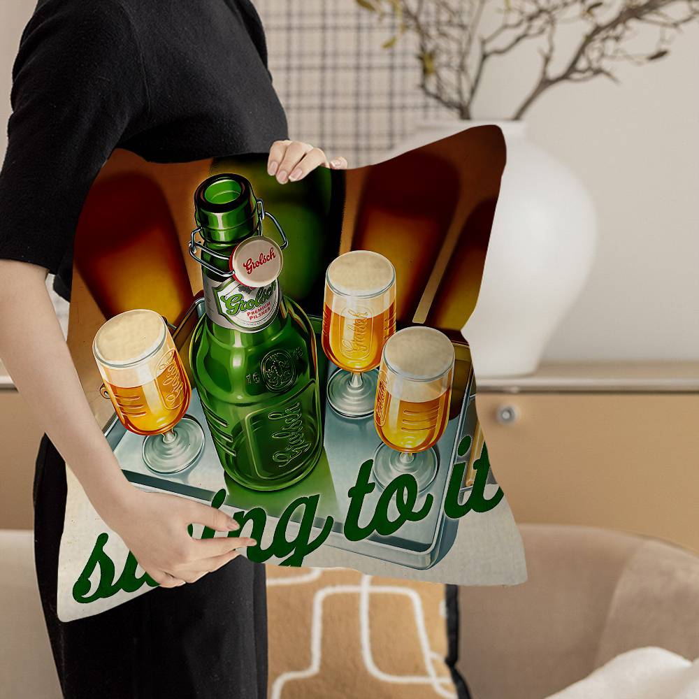 Grolsch Lager Beer Pillow Cover For Bedroom Room And Living Room Sofa Decorative Cushion Cover
