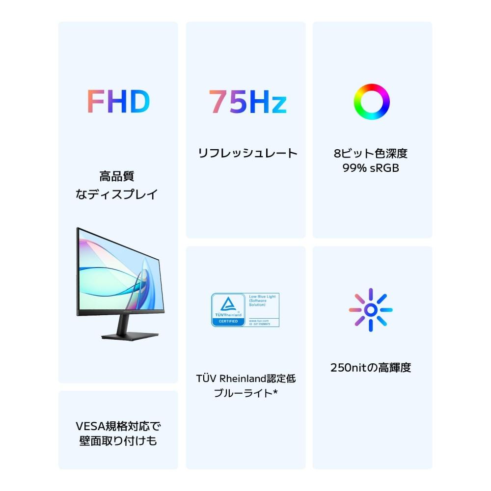 Xiaomi Monitor A22i Display 21.4 Inch Full HD 1920x1080 75Hz 8-bit Color Depth sRGB99% Blue Light VESA Mount Compatible