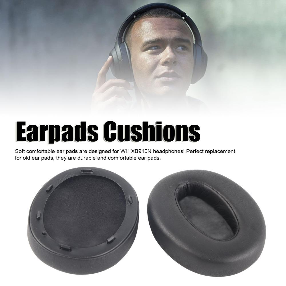 2PCS Leather Noise Isolation Ear Cushions Ear Covers for Sony WH XB910N Headphones Audio Accessories