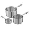 Stainless Steel Saucepan Set, 1 QT & 2 QT & 3 QT Saucepans with Glass Lids, Multipurpose Nonstick Stainless Steel Sauce Pot with Ergonomic Handle,