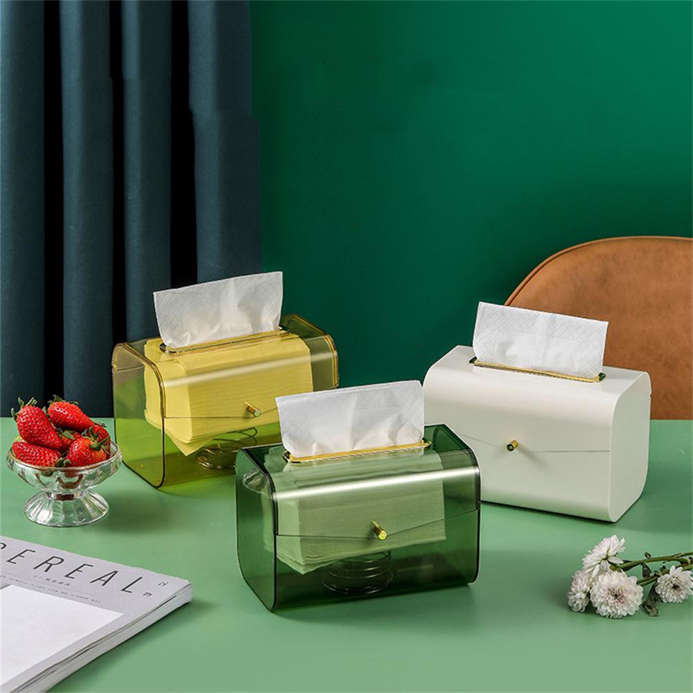 Home Spring Paper Box Creative Automatic All-in-One Lift Tissue Box Plastic Dust Cover Multifunctional Desktop Seal Box 2024