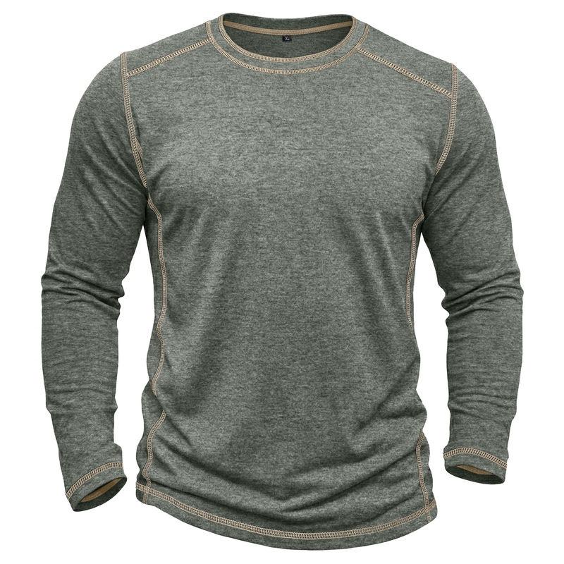 Men's Retro Long Sleeve T-Shirt Casual Soft Basic Tee for Daily Streetwear Outdoor Breathable Spring Autumn Tops