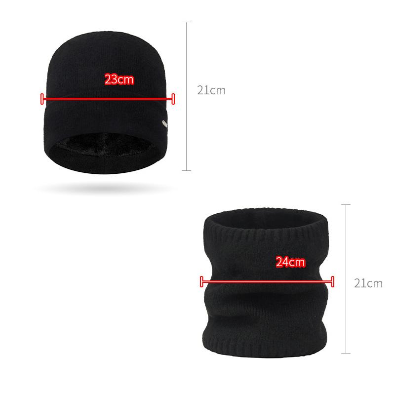 Winter Wool Plush Knitted Hat Men's Outdoor Travel Cycling Cold-Proof Ear Cover Head Wool Hat