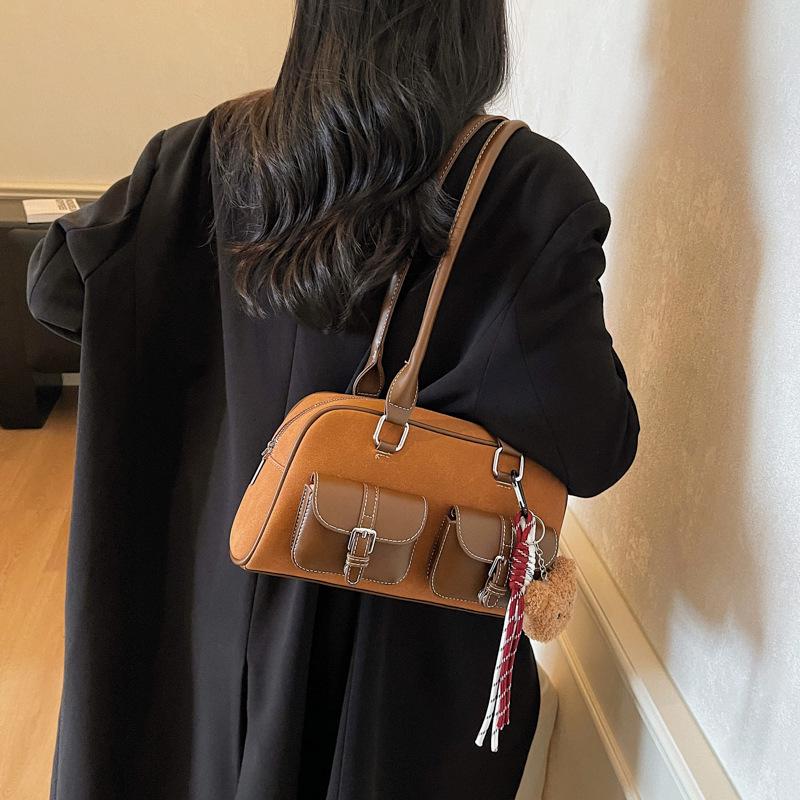 Wiosna 2025 Retro Koreański Modny Damski Dużej Pojemności Torba Tote Pod Pachę Torba Bowlingowa