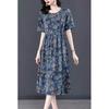 Loose Floral Summer Dress for Middle-Aged Women