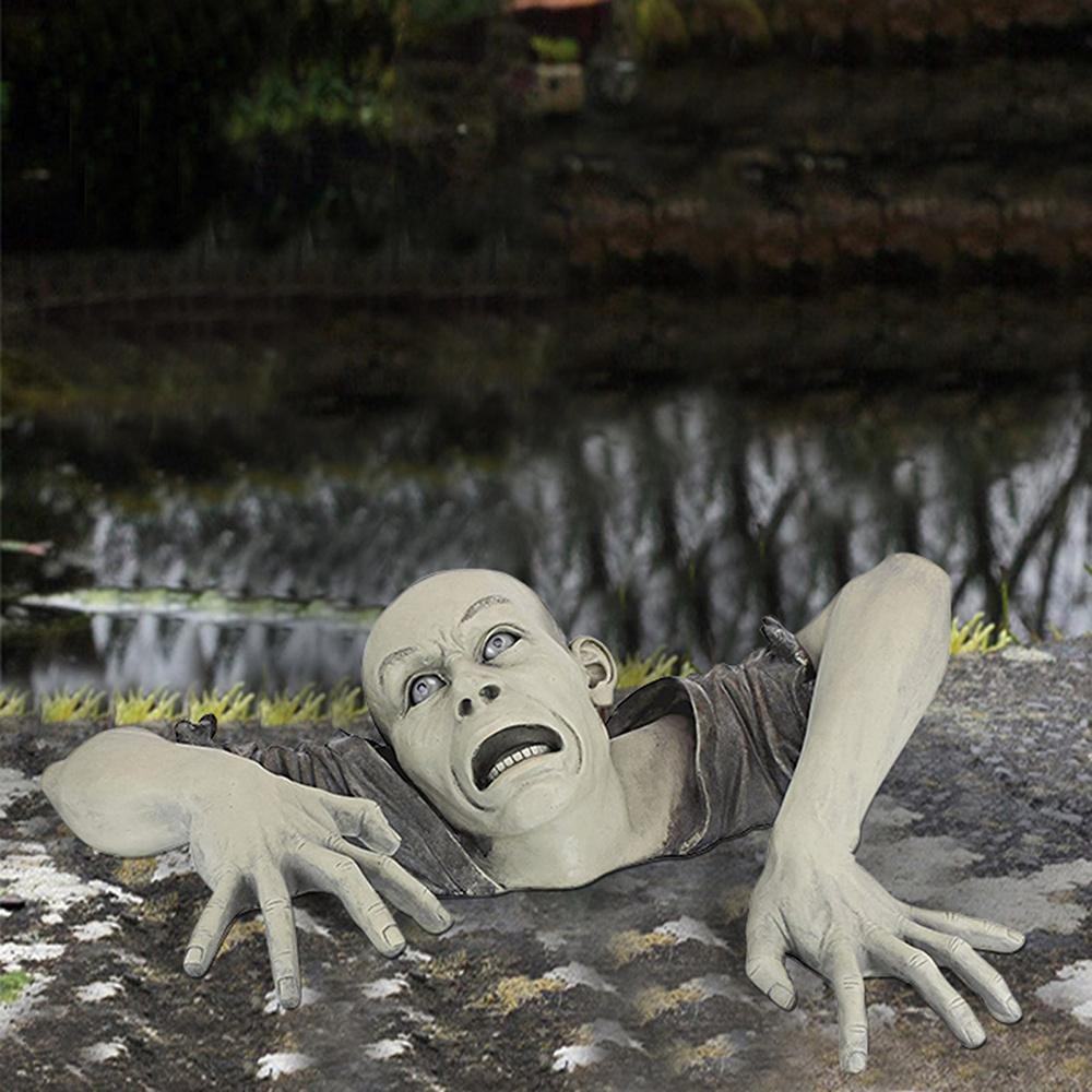 Halloween Crawling Zombie Horror Props Outdoor Garden Statue Graveyard Ornament