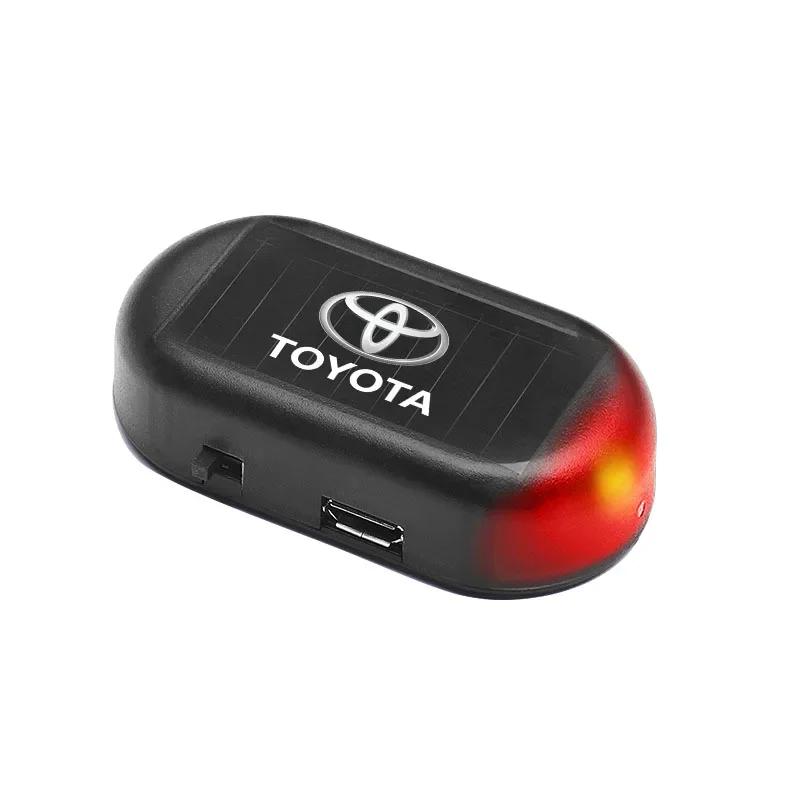 LED Solar Powered Fake Security Light Simulated Car Led Warning Light For Toyota Corolla Yaris Chr Auris RAV4 Camry Highlander