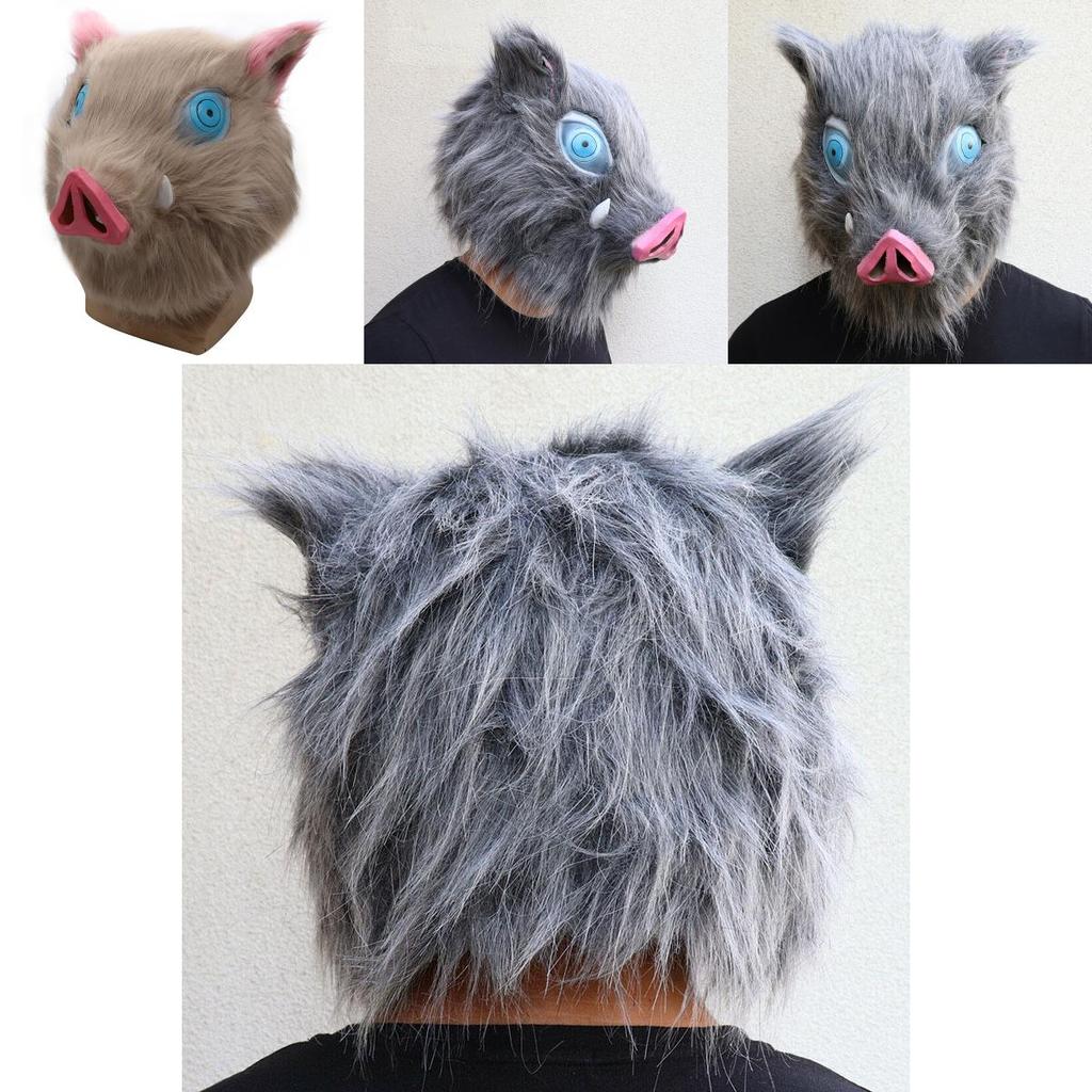 Authentic Anime Demon Slayer Kimetsu No Yaiba Hashibira Inosuke Pig Cosplay Mask Ideal For Costume Parties