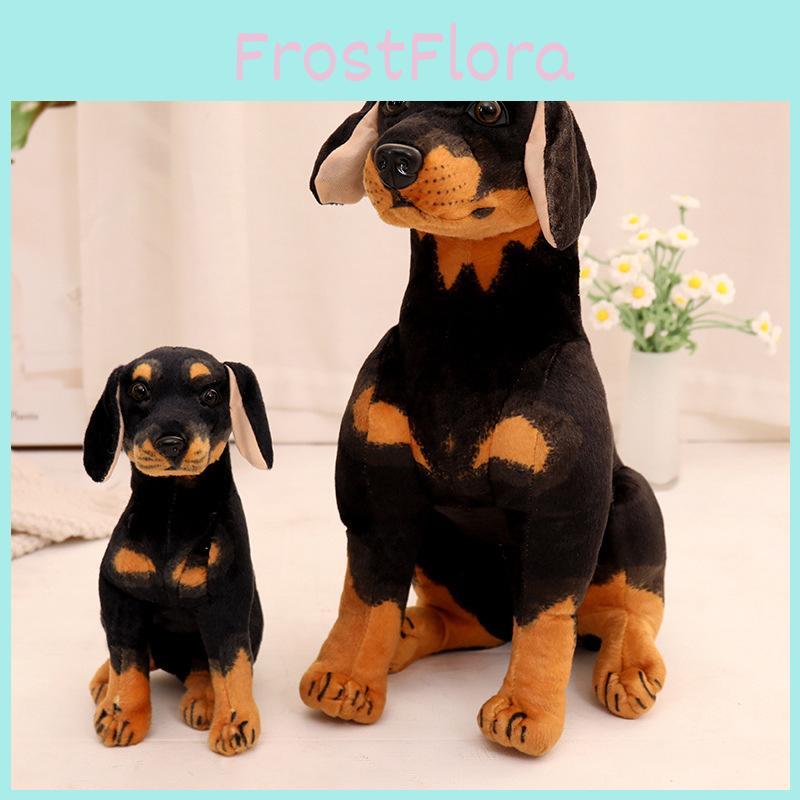Lifelike Rottweiler Stuffed Animal Sitting Pose Plush Toy Small Dog Wildlife Park Keepsake Kids Present 30cm