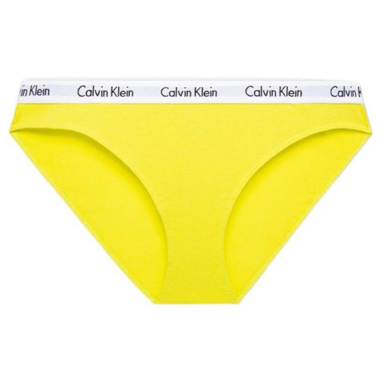 

Calvin Klein Треугольный логотип на талии бикини нижнее белье Женское нижнее белье Флуоресцентно-желтый D1618-ZIR S