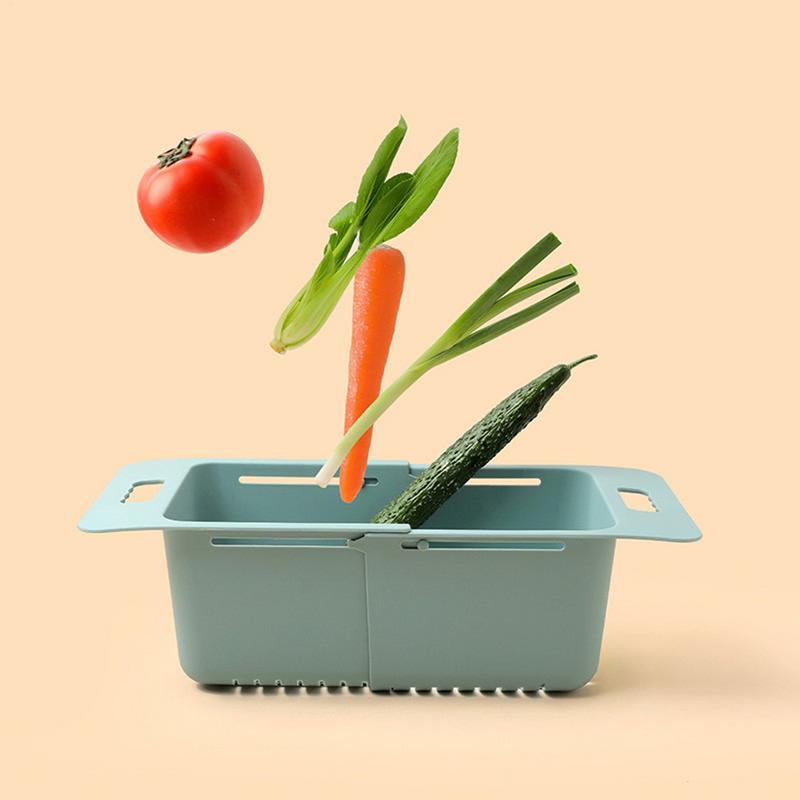 Over the Sink Retractable Colander Strainer Basket Wash Vegetables and Fruits, Extendable New Home Kitchen Essentials