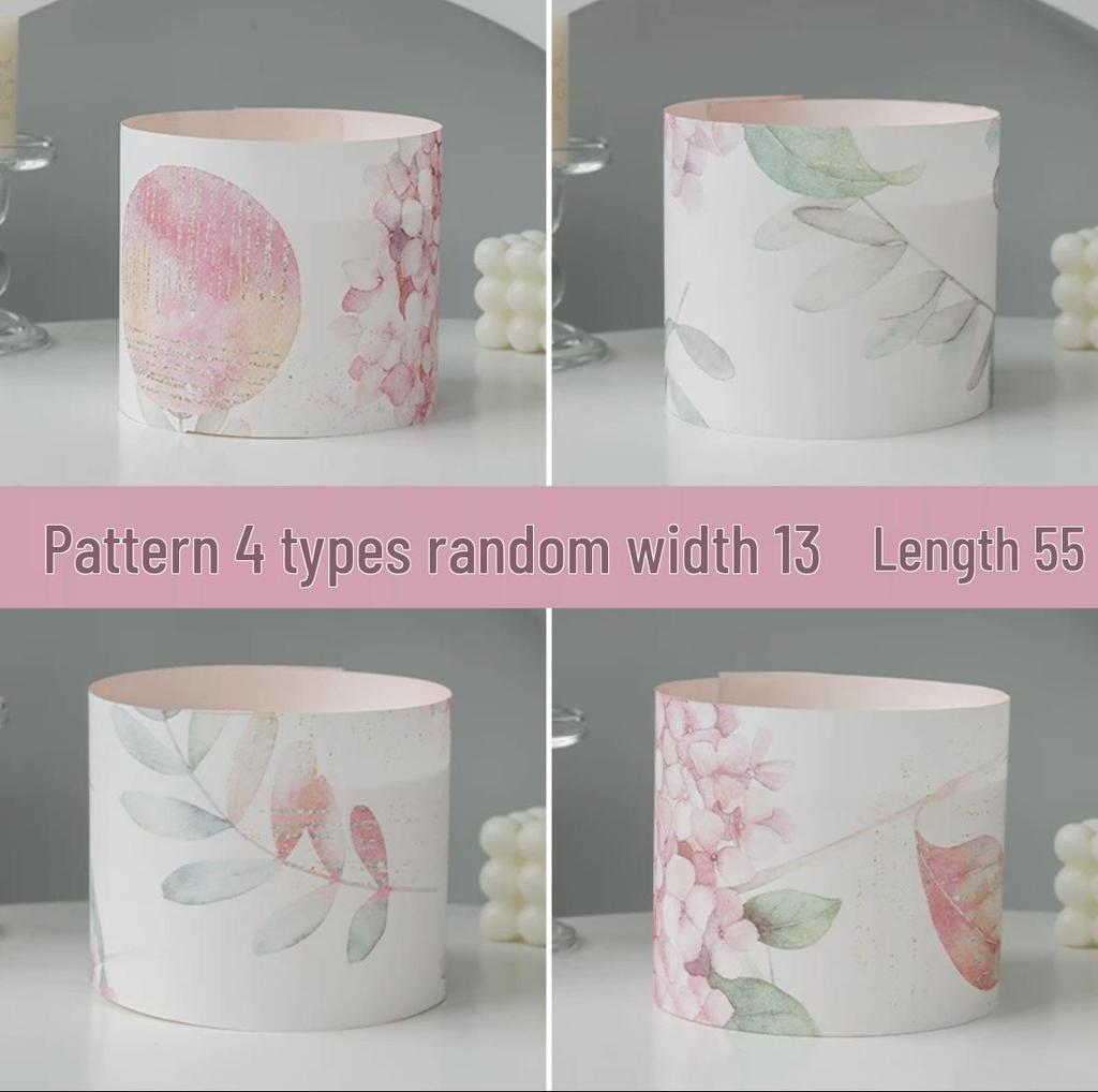 Mother's Day Floral Cake Decoration with Pearl Bow Retro Print Edging