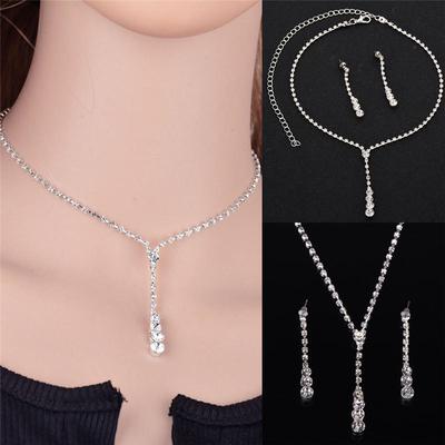 1 juego de collar y pendientes colgantes para novia, joyería elegante