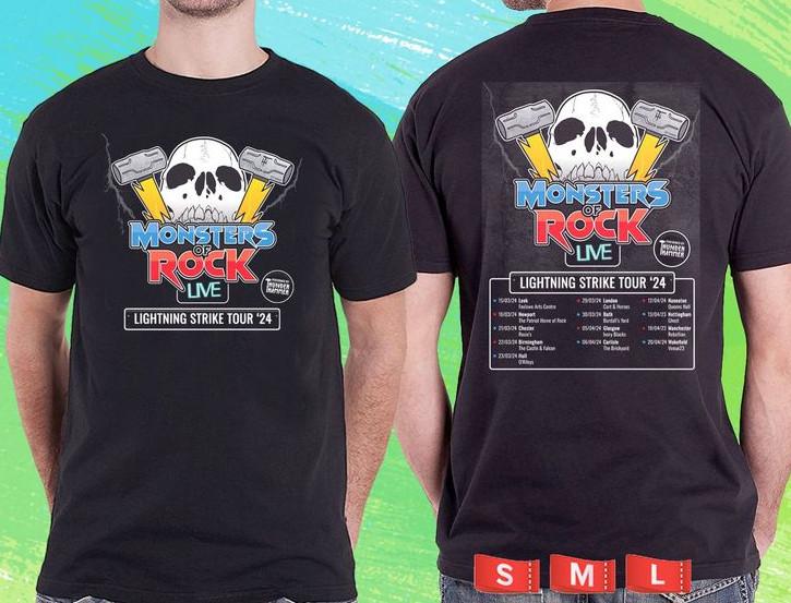 MONSTER OF ROCK LIGHTNING STRIKE UK FESTIVAL 2024.BLACK TSHIRT Tshirt Unisex T-Shirt M