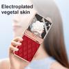 For Honor Magic V Flip Luxury Plating PC+Leather Hinge Full Body Cover Build-in Glass Front Film Shockproof Case