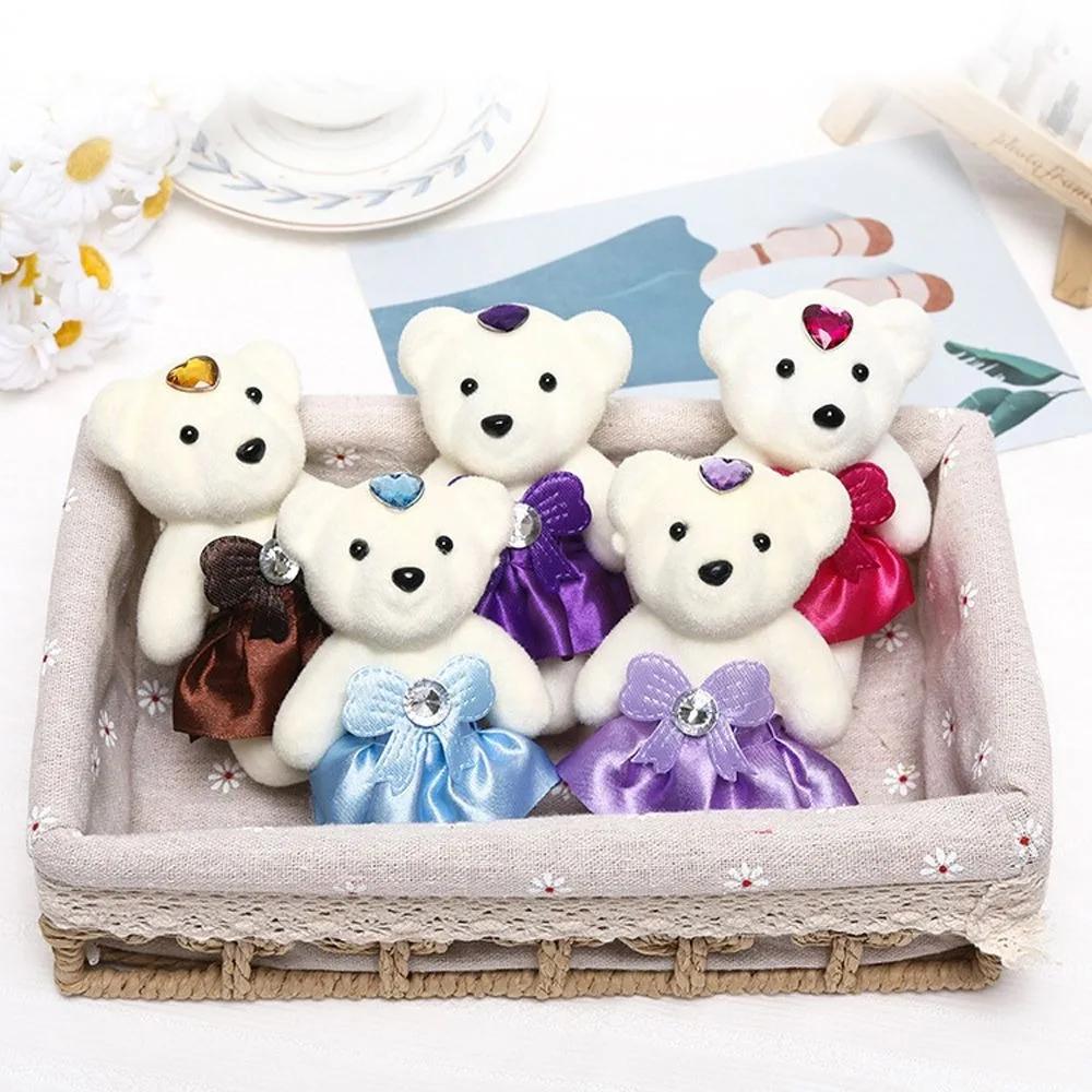 Christmas Gift Mini Doll Toy Plush Animal Hard foam Plus Plush Small Teddy Bear Plush Doll Bouquet Bear Kid Toys