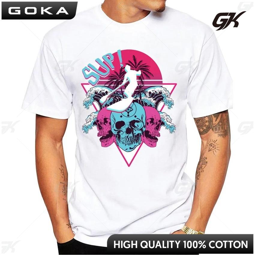 Relax Paddle Board SUP TShirt New Round Short Sleeved Tops Hip Hop Boy Tops Stand Up Paddle Sport Mans White Tees